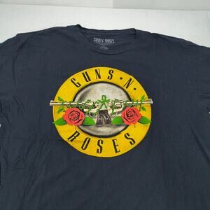 Guns N Roses Short Sleeve Crew Neck Band T Shirt Adult Mens Size L Black Yellow